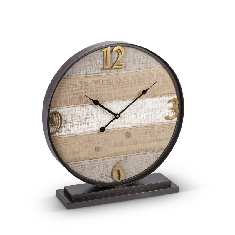 Gracie Oaks Wooden Table Clock Wayfair